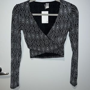 Crop top V-neck Crossover -Small